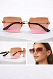 Women’s Rimless Square Sunglasses