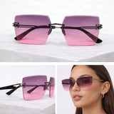 Women’s Rimless Square Sunglasses