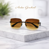 Luxury Rimless Square Sunglasses for Women