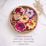 Soft Colorful Hair Scrunchies for Women & Girls