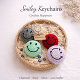 Handmade Crochet Smiley Keychains