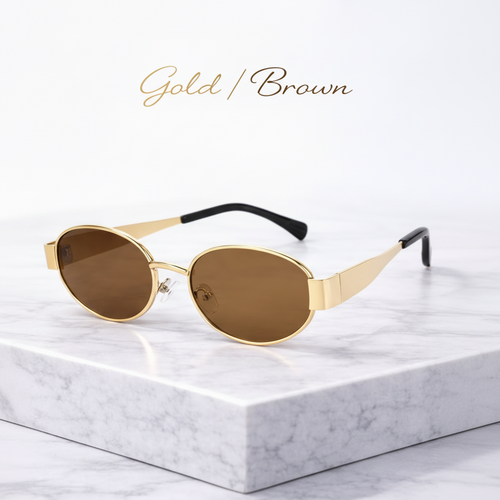 Luxury Gold Frame Round Sunglasses for Men & Women