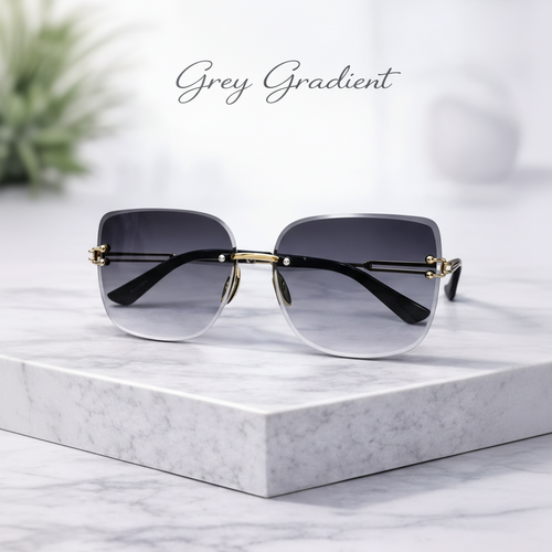 Luxury Rimless Square Sunglasses for Women