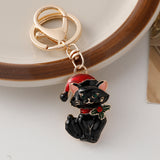 Christmas Cat Charm Key Ring & Bag Accessory
