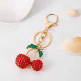Red Cherry Rhinestone Keychain