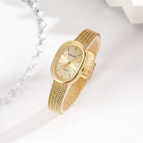 Elegant Gold Mesh Strap Analog Watch
