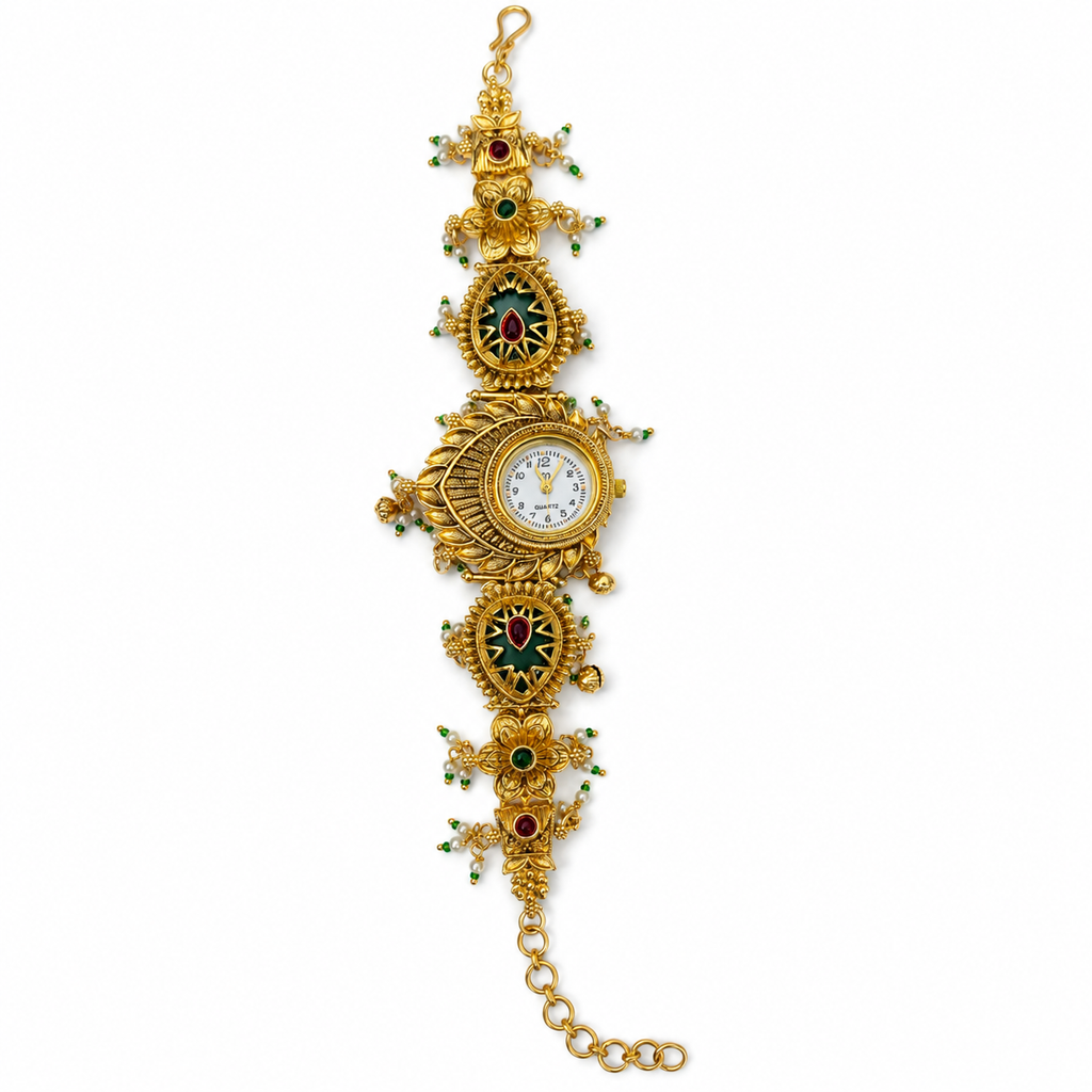 Royal Peacock Floral Bracelet Watch