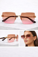 Women’s Rimless Square Sunglasses