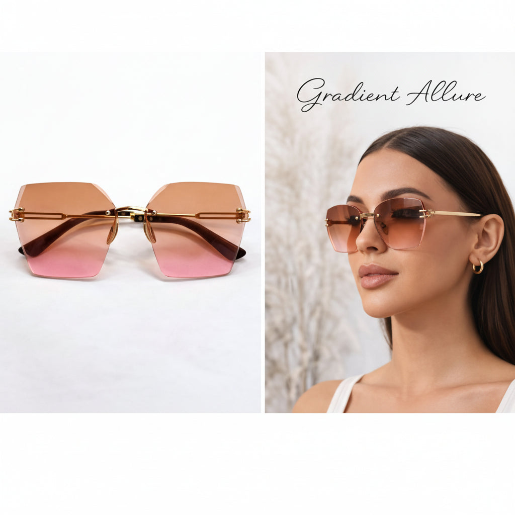Women’s Rimless Gradient Sunglasses