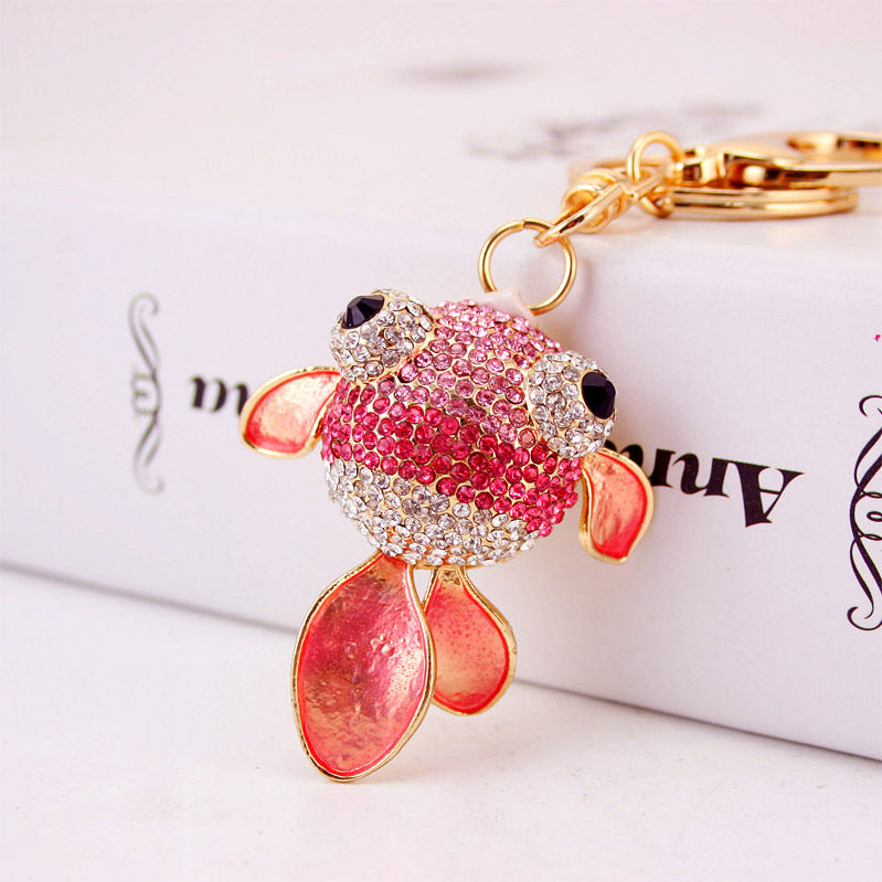 Colorful Rhinestone Fish Bag Charm & Key Ring