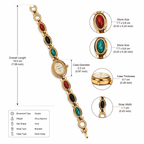 Vintage gold gemstone Bracelet Watch for Women