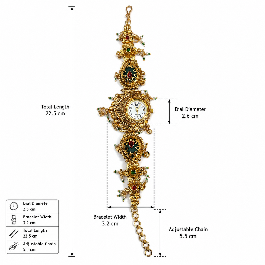 Royal Peacock Floral Bracelet Watch