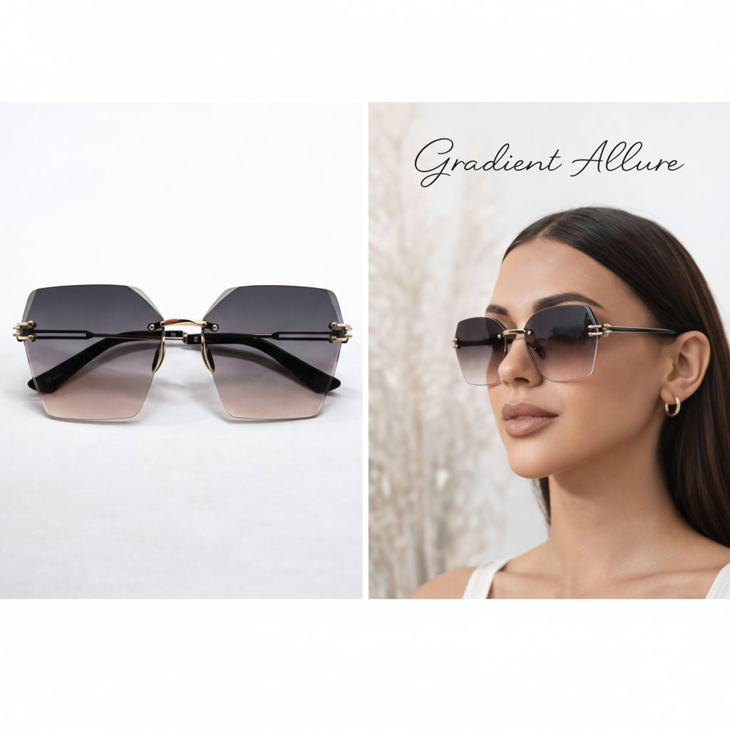 Women’s Rimless Gradient Sunglasses