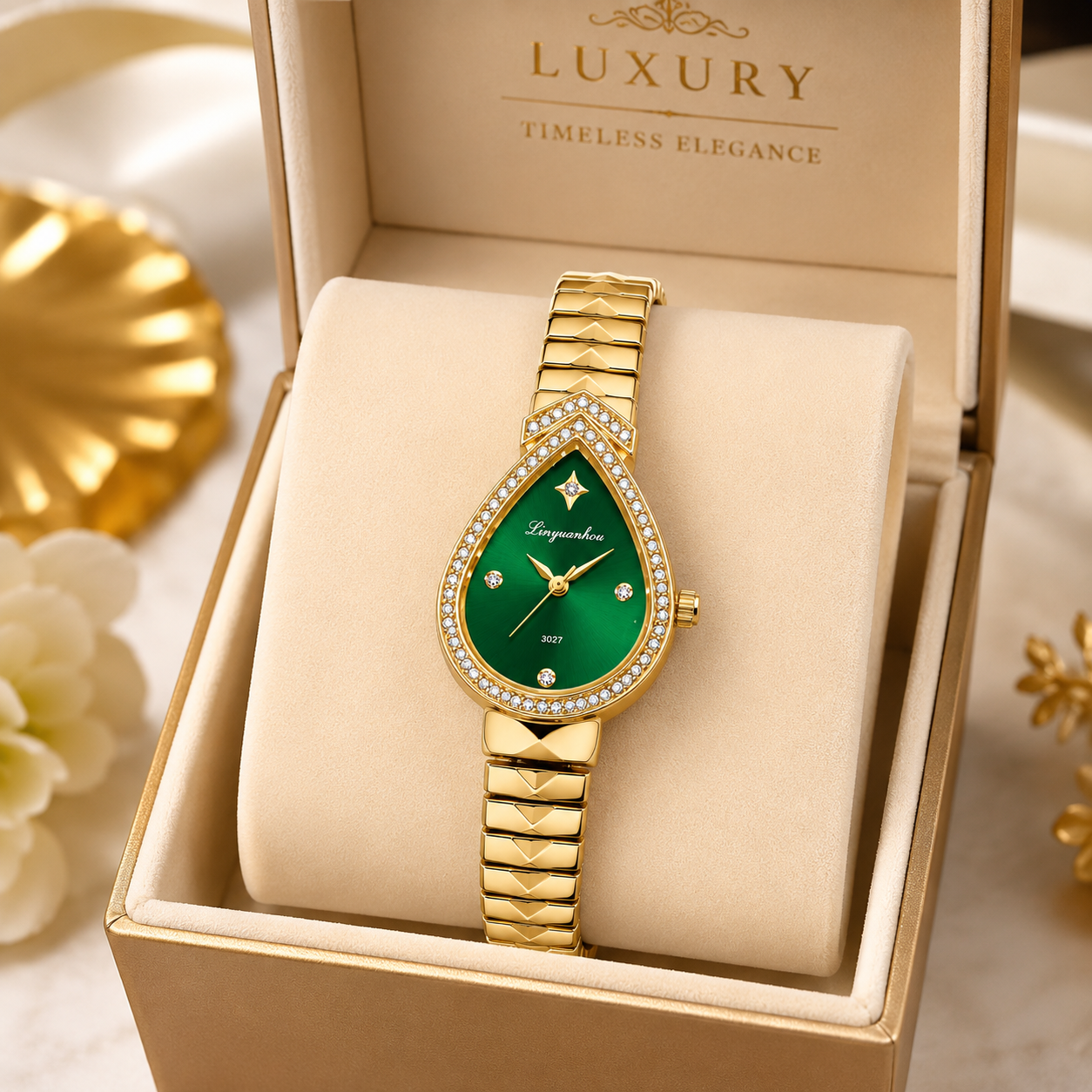 Royal Teardrop Crystal Bracelet Watch for Women