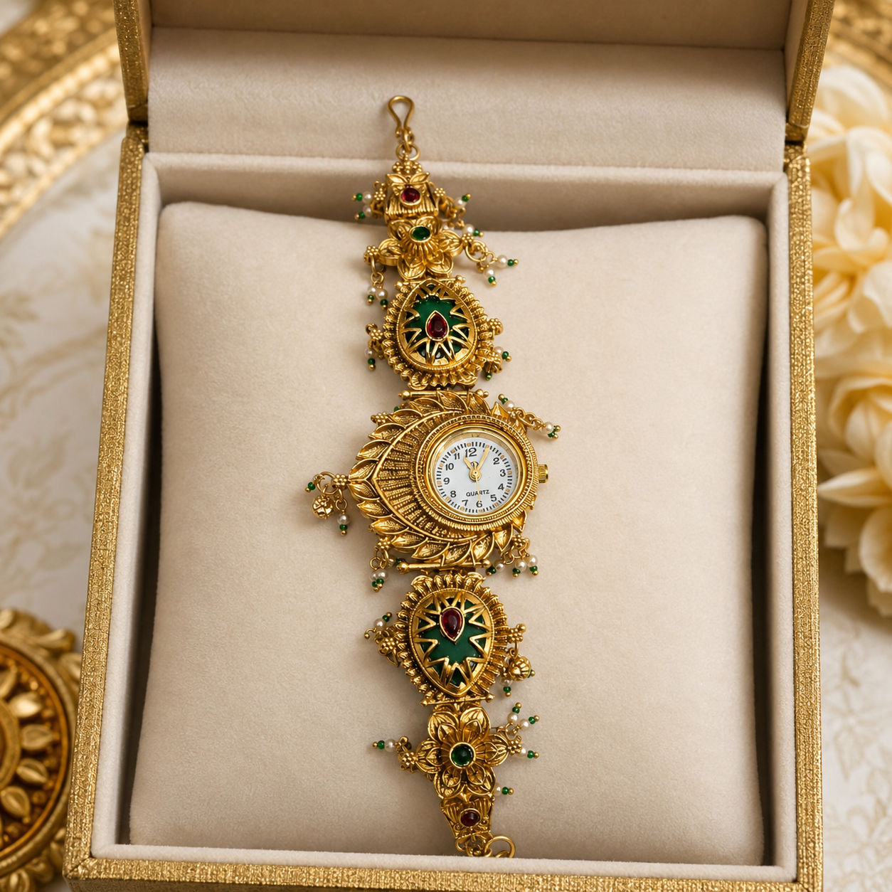 Royal Peacock Floral Bracelet Watch