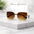 Luxury Rimless Square Sunglasses for Women