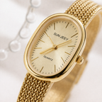 Elegant Gold Mesh Strap Analog Watch