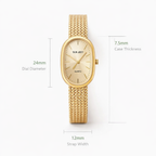 Elegant Gold Mesh Strap Analog Watch