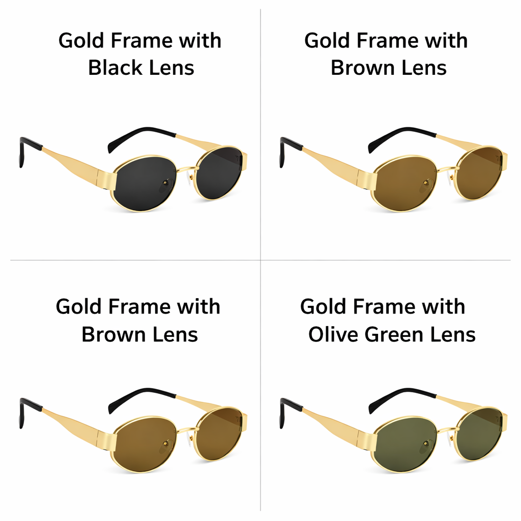 Luxury Gold Frame Round Sunglasses for Men & Women