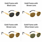 Luxury Gold Frame Round Sunglasses for Men & Women