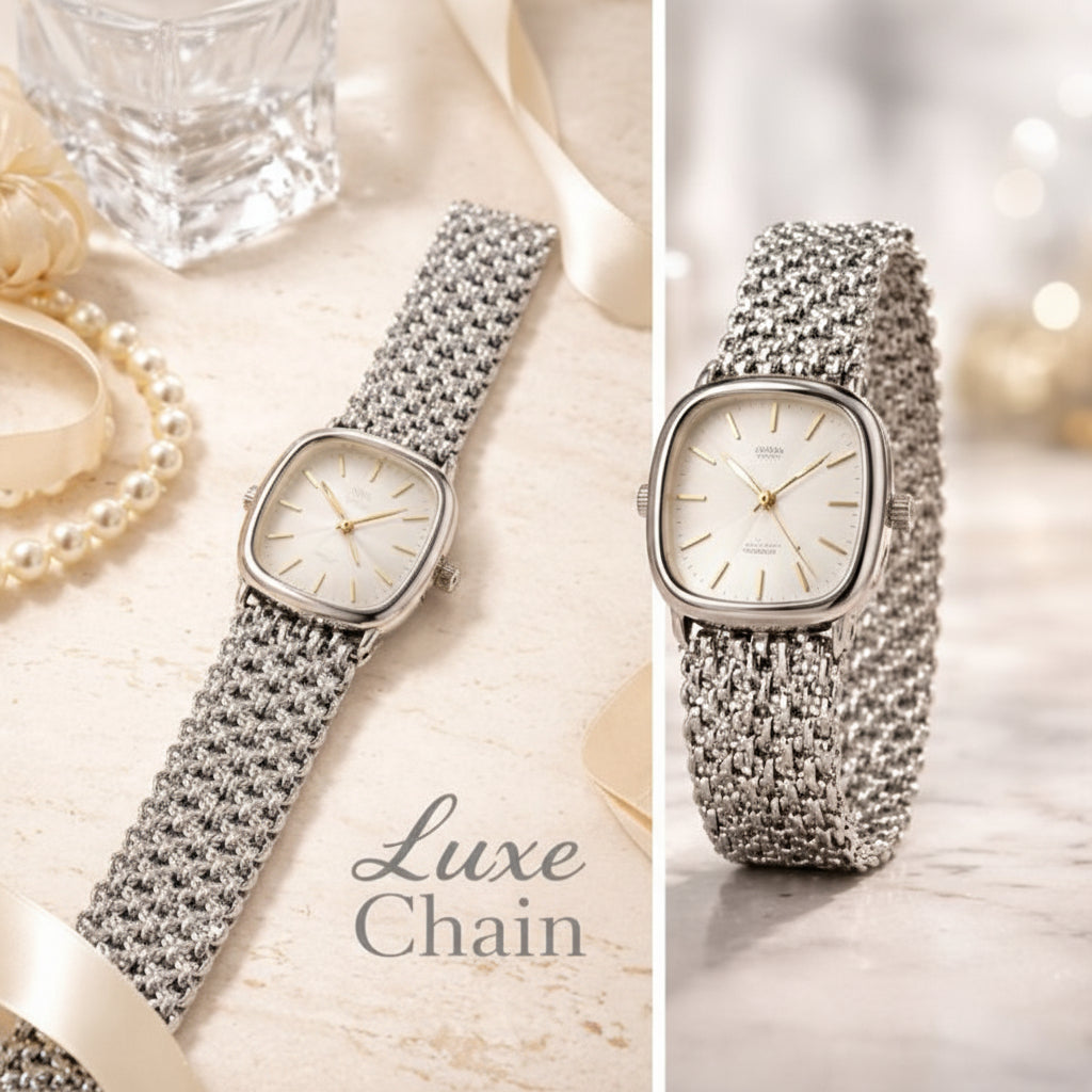 Square Dial with Premium Chain Bracelet