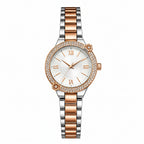 Women’s Elegant Rose Gold & Silver Analog Watch with Crystal Bezel