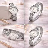 Women’s Elegant Rose Gold & Silver Analog Watch with Crystal Bezel