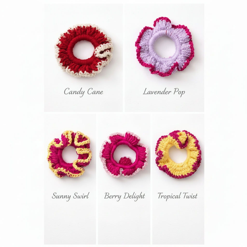 Soft Colorful Hair Scrunchies for Women & Girls