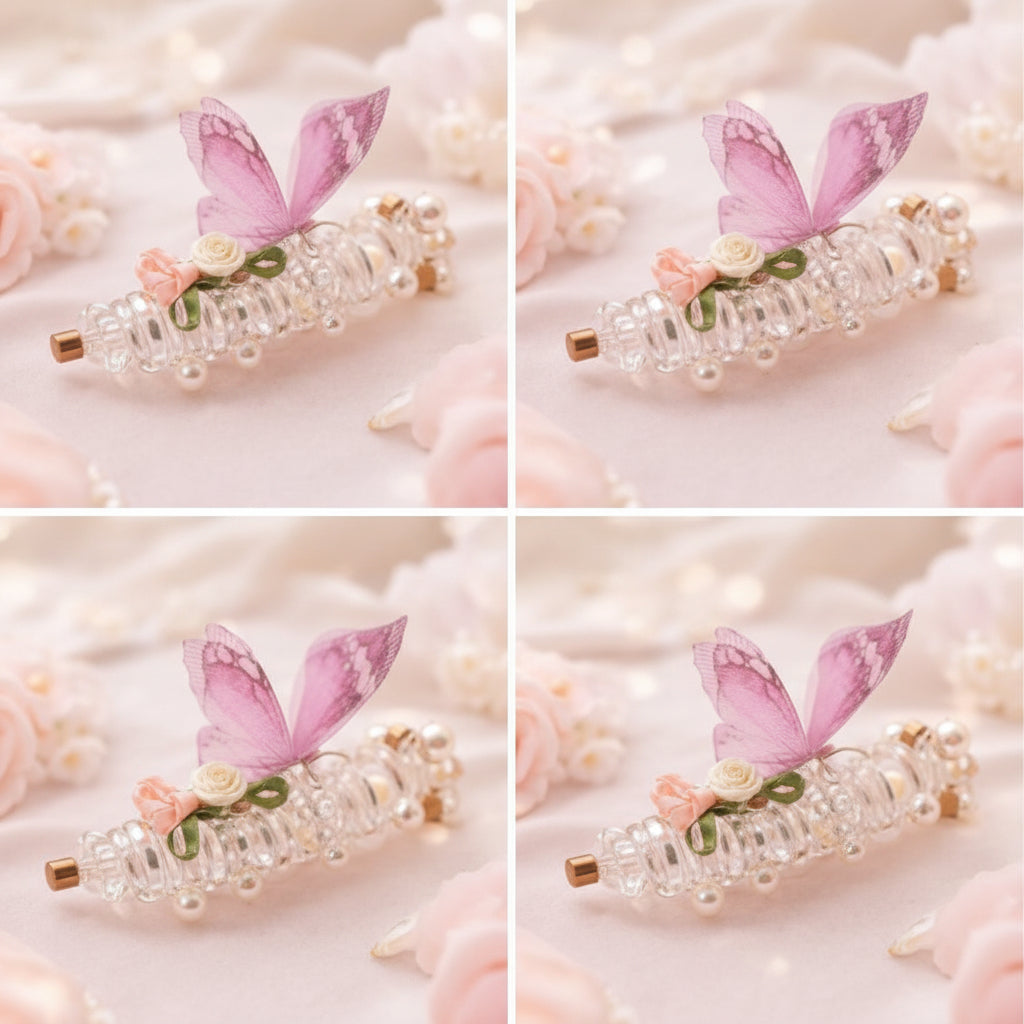 Pearl butterfly hairclip