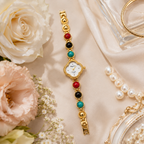 Aurora Gemstone Gold Bracelet Watch for Women