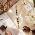 Aurora Gemstone Gold Bracelet Watch for Women