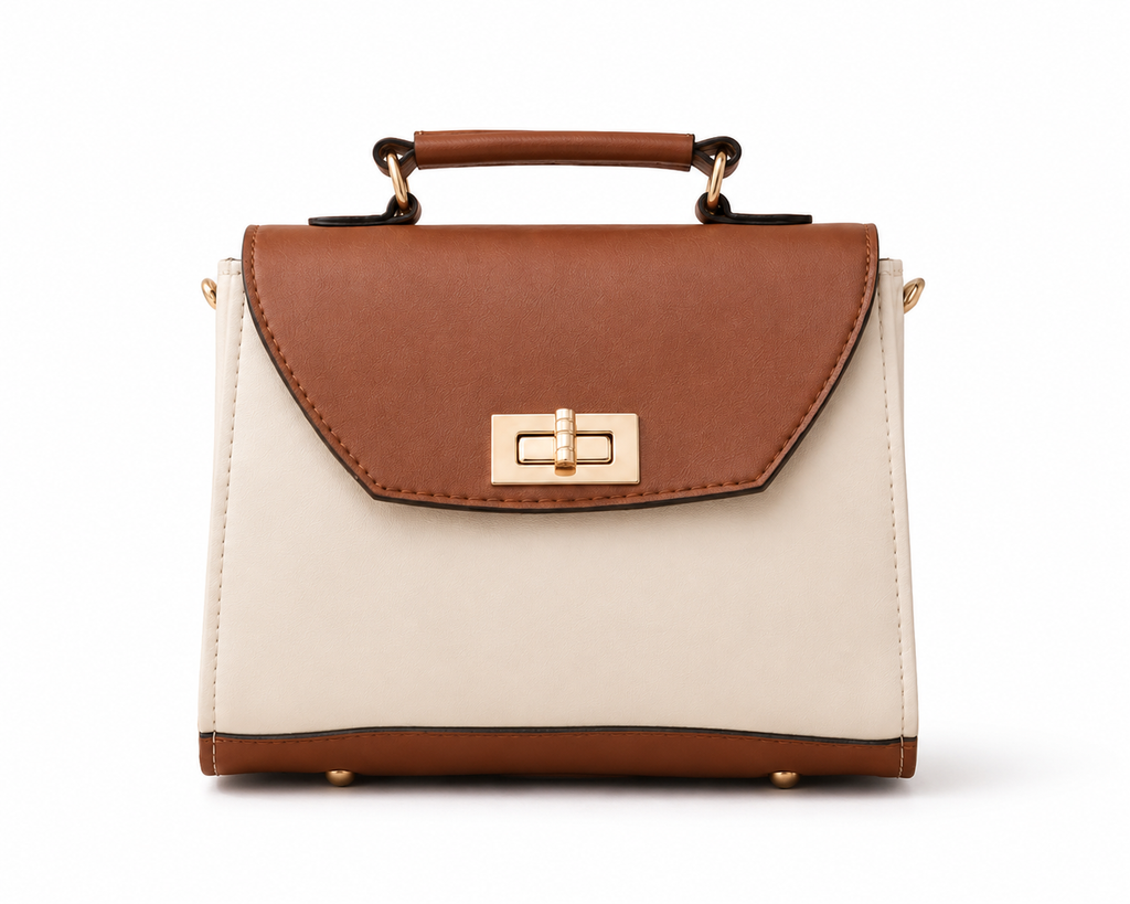 Aurelia Classic Two-Tone Handbag for Women with Top Handle