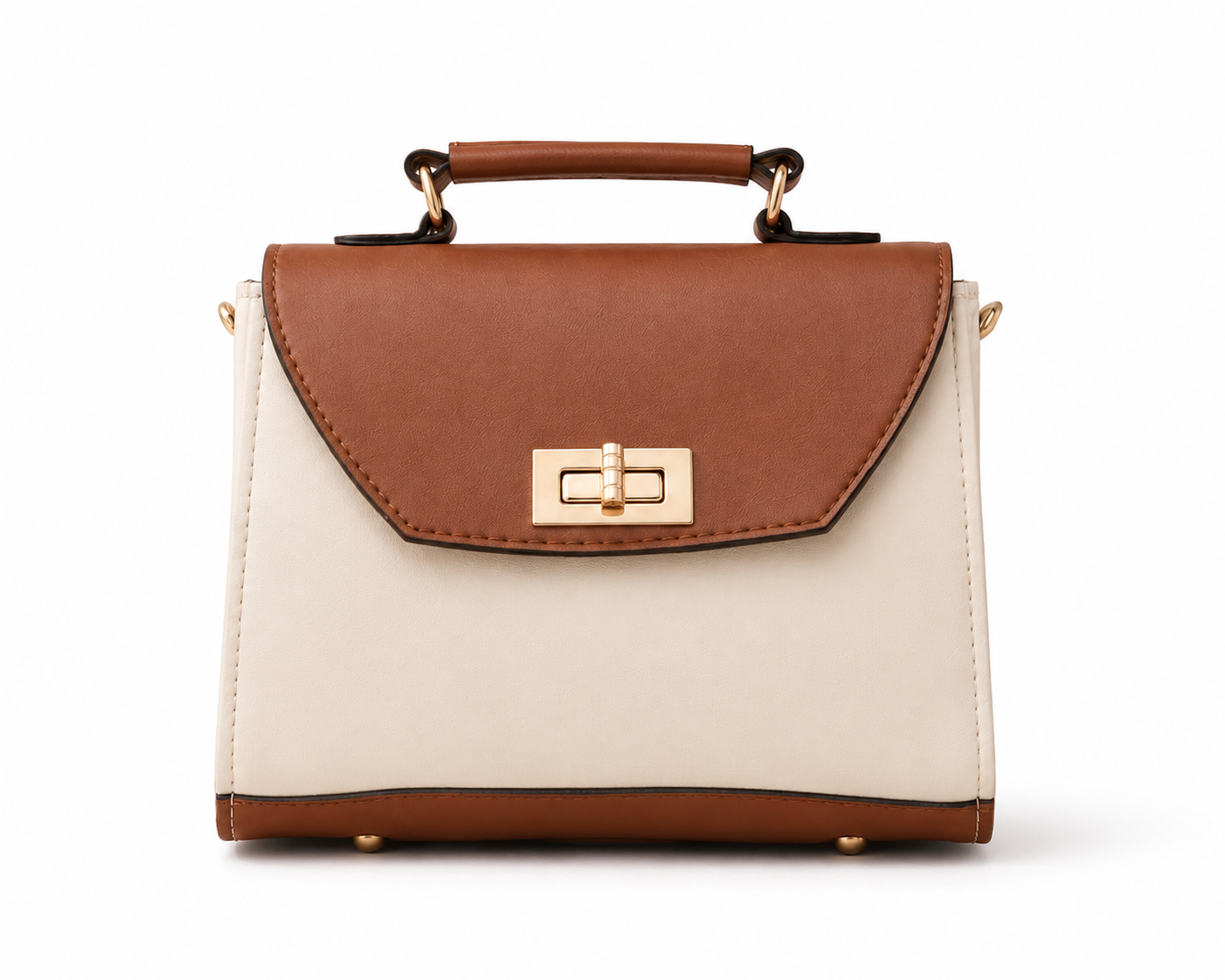 Aurelia Classic Two-Tone Handbag for Women with Top Handle