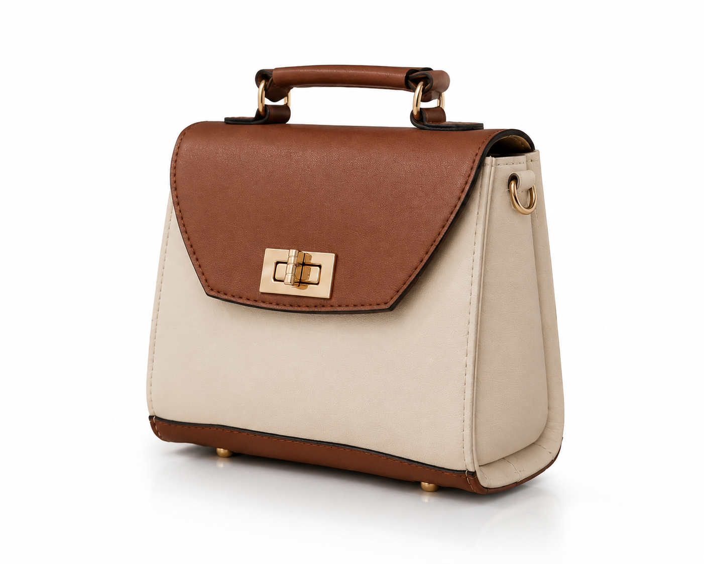 Aurelia Classic Two-Tone Handbag for Women with Top Handle
