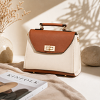 Aurelia Classic Two-Tone Handbag for Women with Top Handle