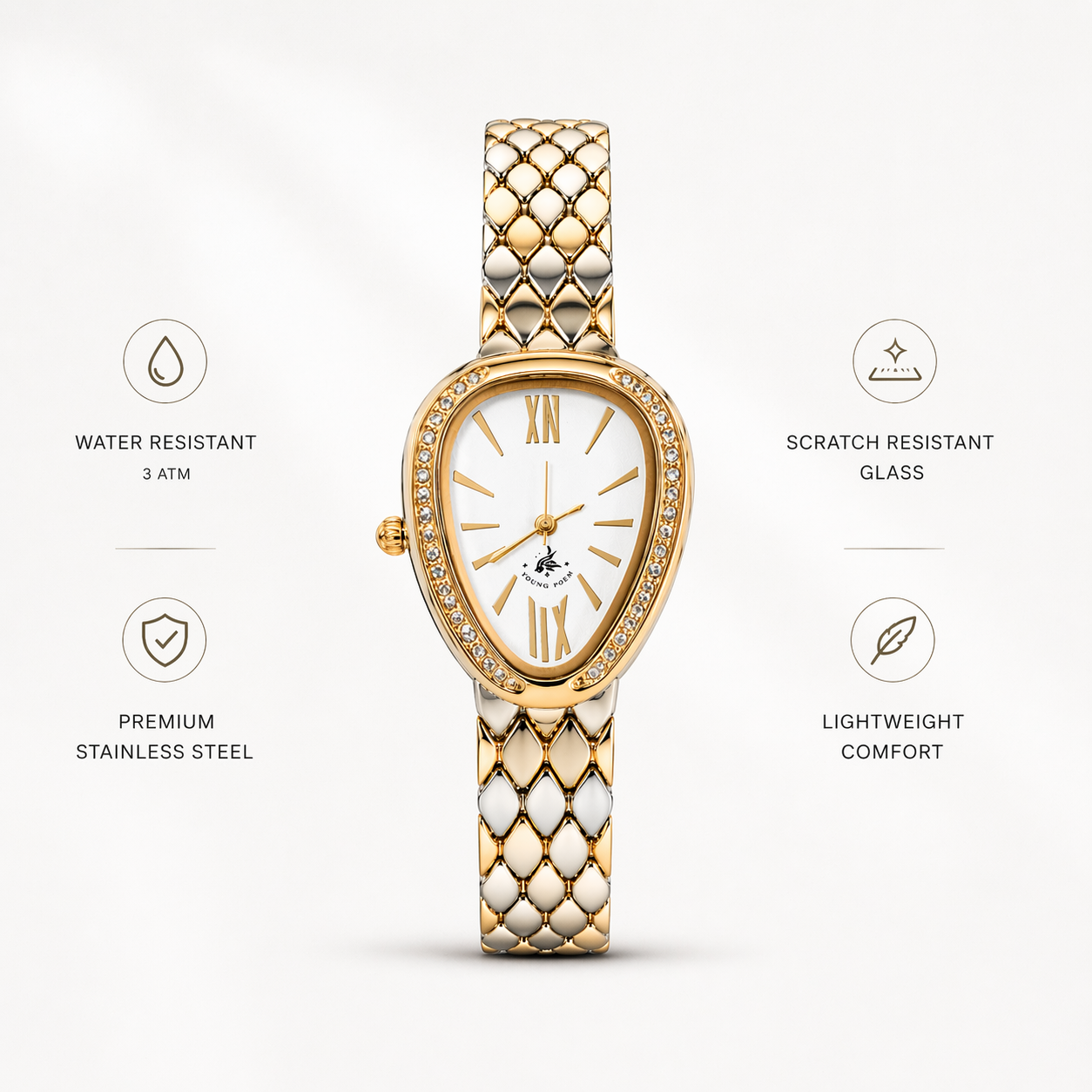 Serpent Shine Roman Diamond Watch