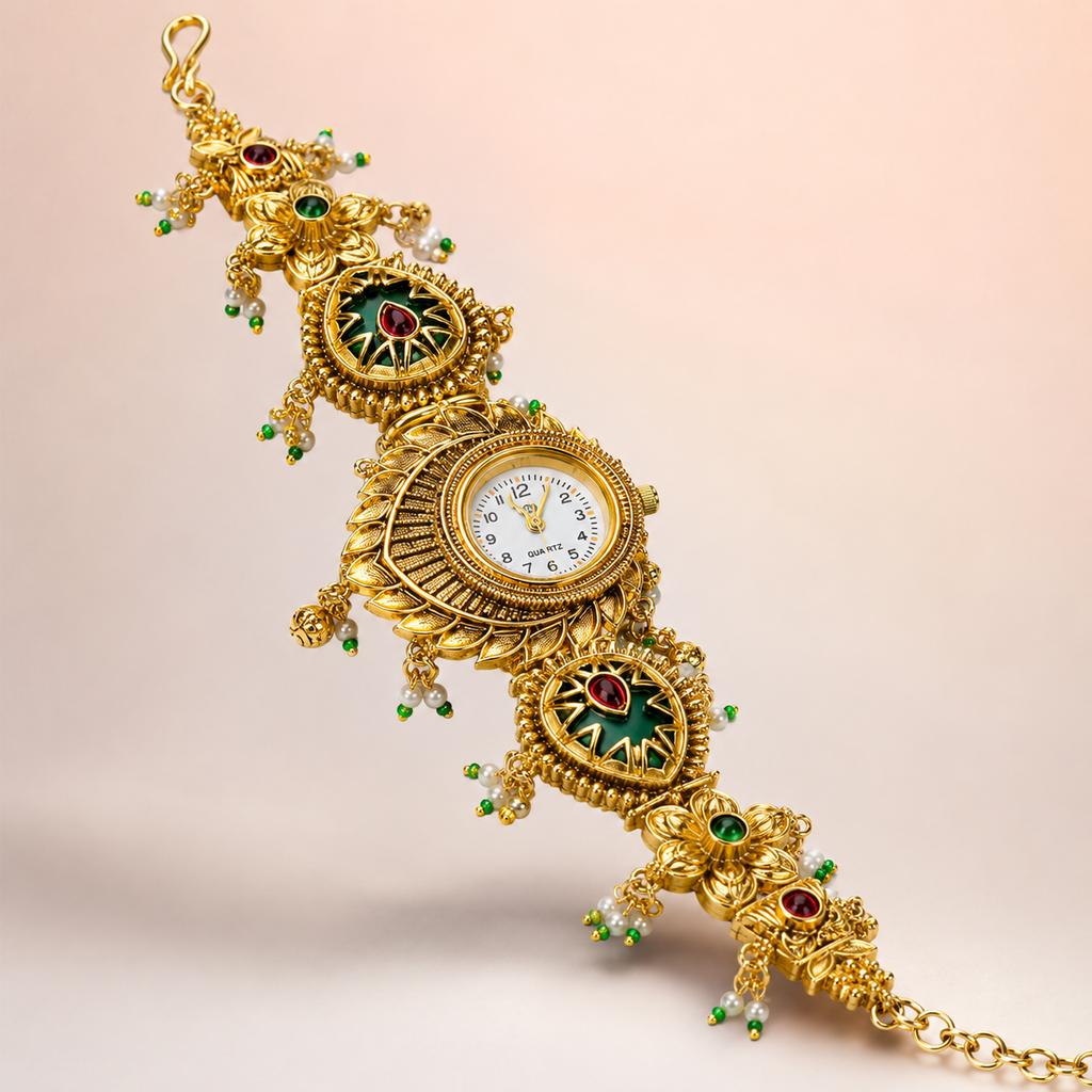 Royal Peacock Floral Bracelet Watch