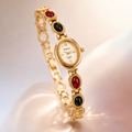 Vintage gold gemstone Bracelet Watch for Women
