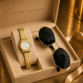 Jacob Sparrow Luxury Women's TIMORA Analog Watch & Premium Sunglasses Combo | Elegant Fashion Gift Set