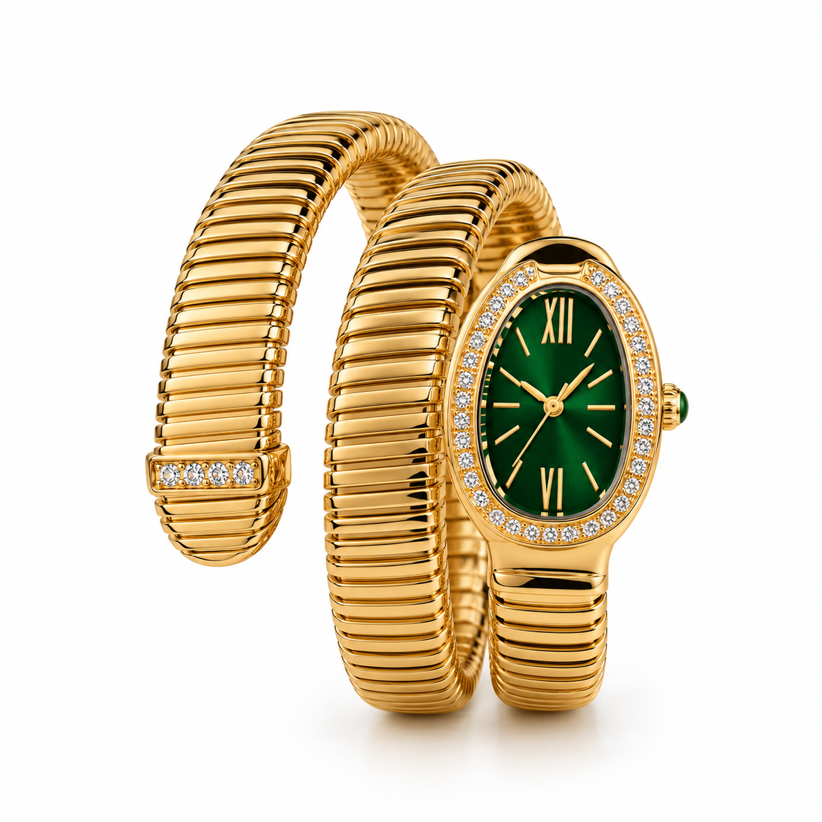 Emerald Luxe Gold Bracelet Watch