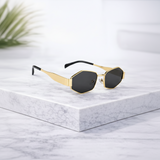 Luxury Gold Hexagon Sunglasses for Men & Women