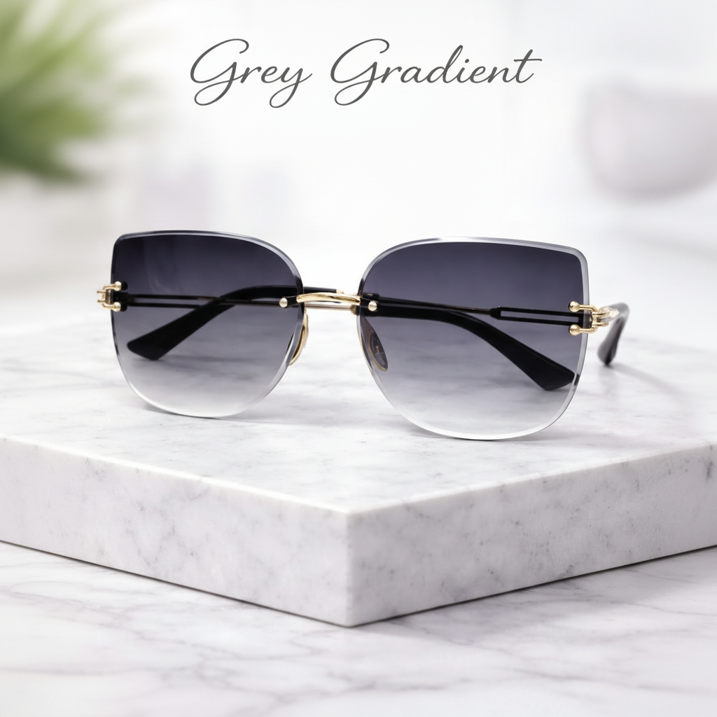 Luxury Rimless Square Sunglasses for Women