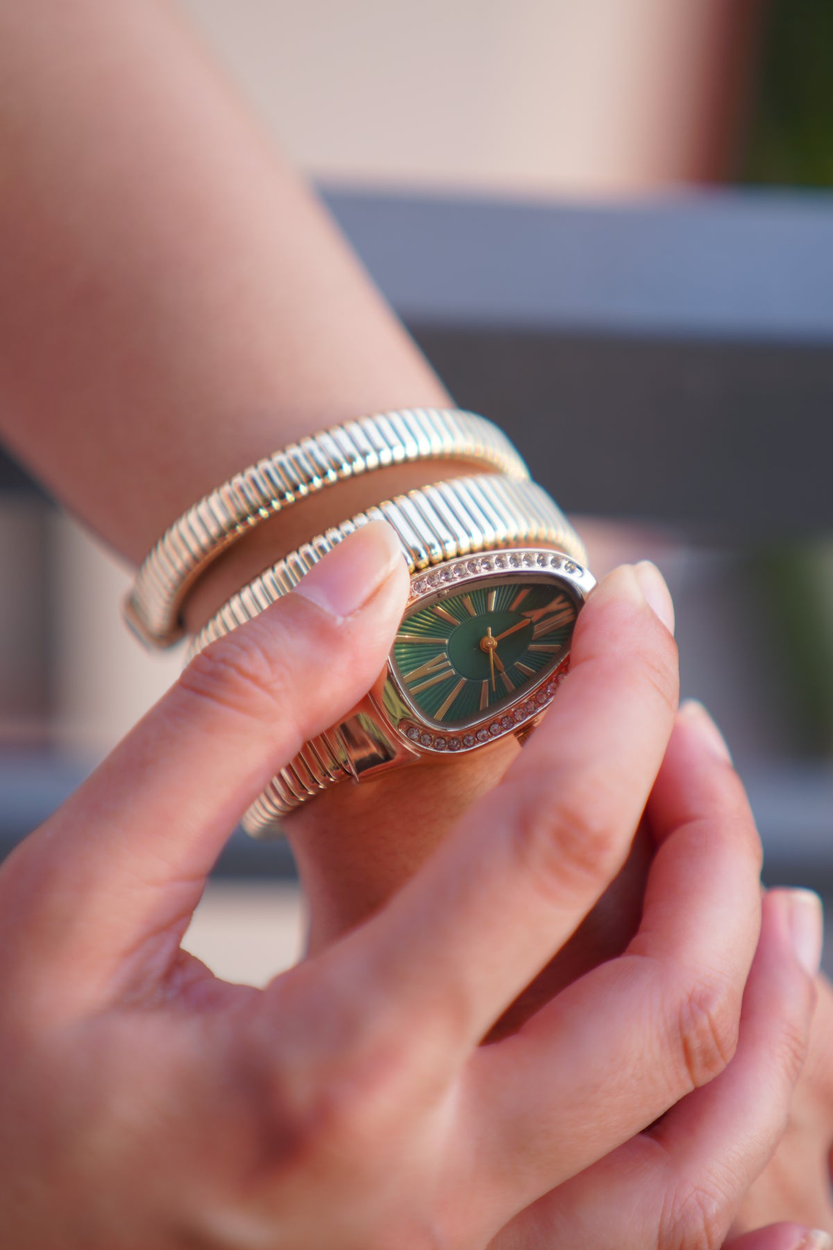 Emerald Luxe Gold Bracelet Watch