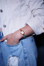 Vintage gold gemstone Bracelet Watch