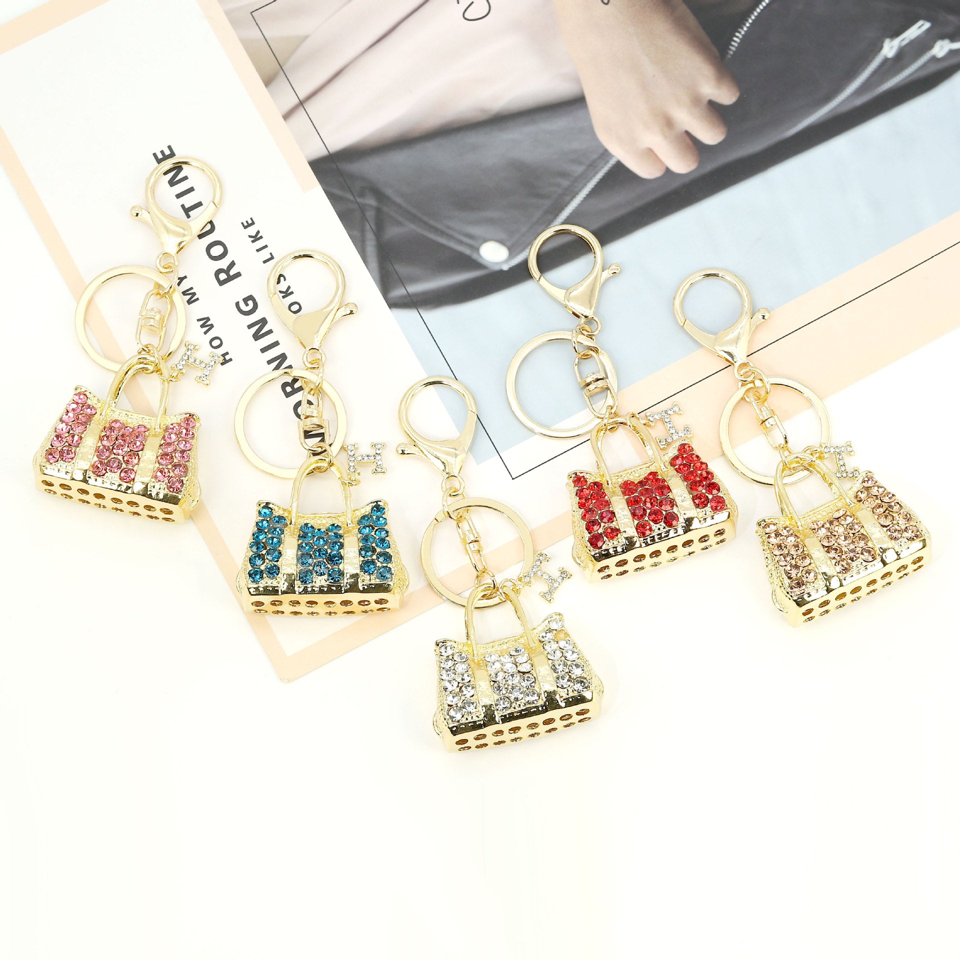 Luxury Crystal Bag Charm & Key Ring for Women and Girls