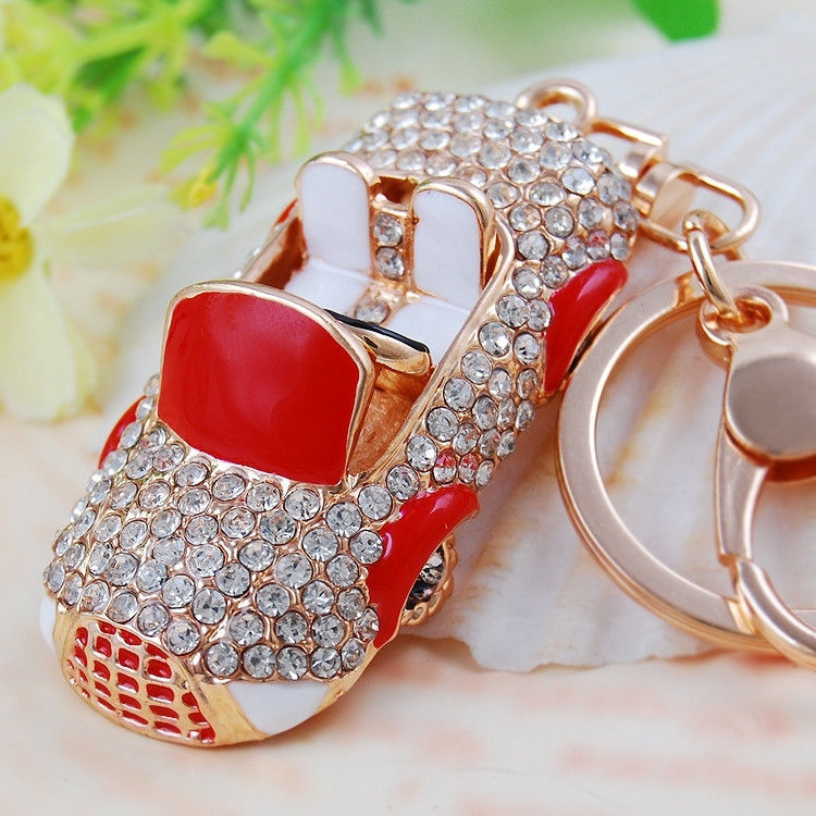 Cute Mini Car Rhinestone Keychain