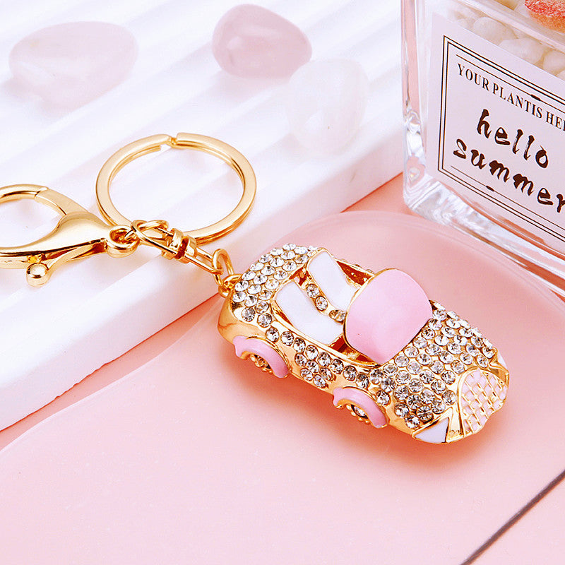 Cute Mini Car Rhinestone Keychain