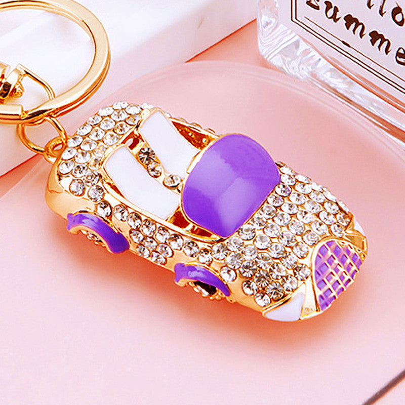 Cute Mini Car Rhinestone Keychain