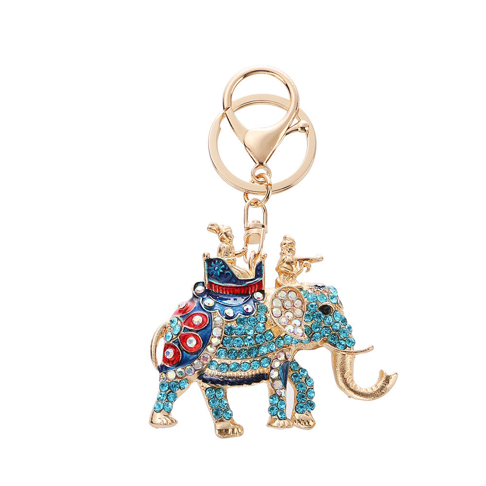 Luxury Crystal Elephant Bag Charm & Key Ring for Good Luck