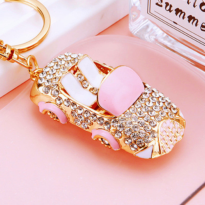 Cute Mini Car Rhinestone Keychain